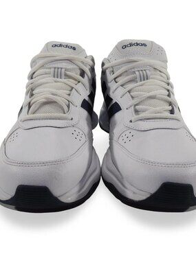 Adidas Strutter Sneakers Mens Size 9 White Dark Blue Leather Athletic EG2654
